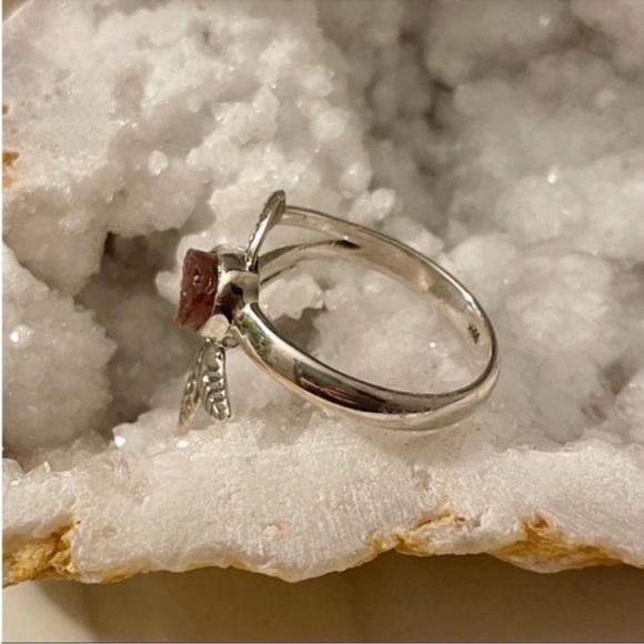 Pink Tourmaline Sterling Silver Ring 925 Size 7.5 - Picture 4 of 5